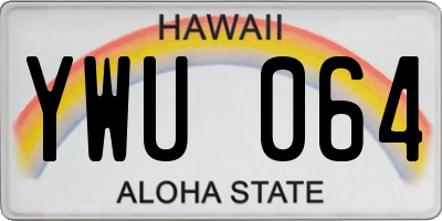 HI license plate YWU064