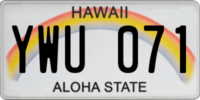 HI license plate YWU071