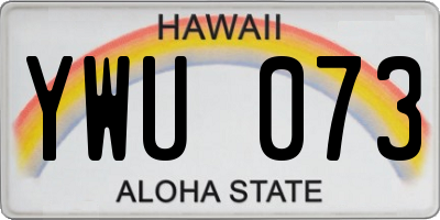 HI license plate YWU073
