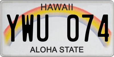 HI license plate YWU074