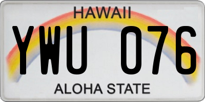 HI license plate YWU076