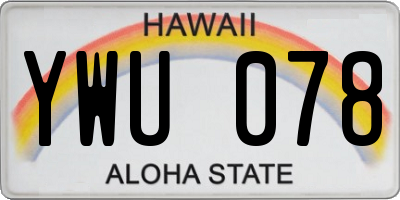 HI license plate YWU078