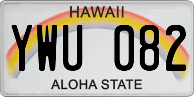 HI license plate YWU082
