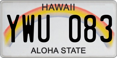 HI license plate YWU083