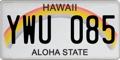 HI license plate YWU085