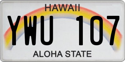 HI license plate YWU107