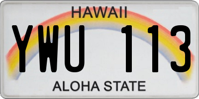 HI license plate YWU113