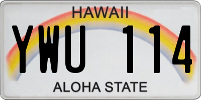 HI license plate YWU114