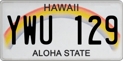 HI license plate YWU129