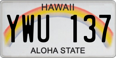 HI license plate YWU137