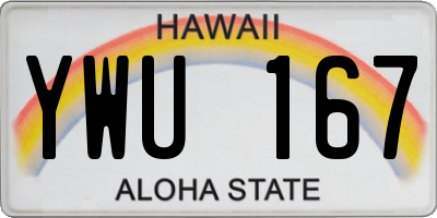 HI license plate YWU167