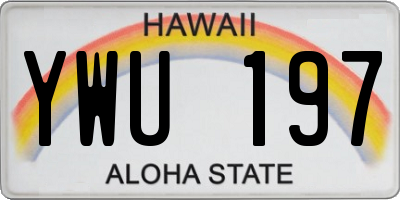 HI license plate YWU197