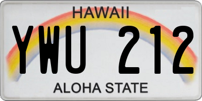 HI license plate YWU212