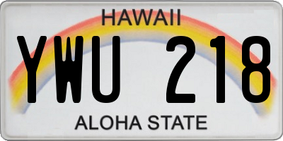 HI license plate YWU218