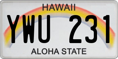 HI license plate YWU231