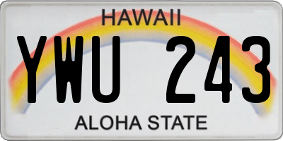 HI license plate YWU243