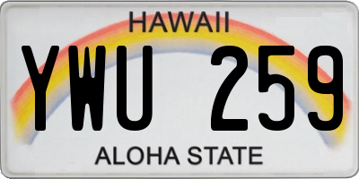 HI license plate YWU259