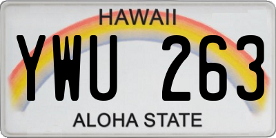 HI license plate YWU263