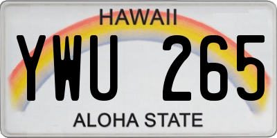 HI license plate YWU265
