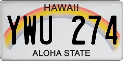 HI license plate YWU274