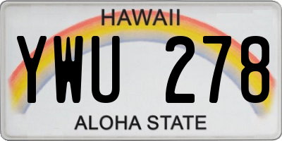HI license plate YWU278