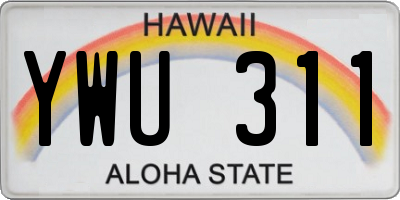 HI license plate YWU311