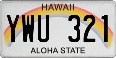 HI license plate YWU321