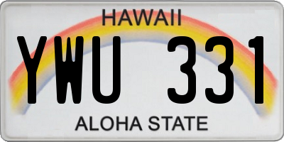 HI license plate YWU331