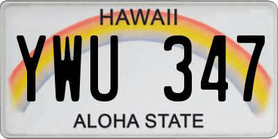 HI license plate YWU347