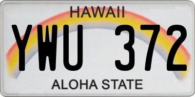 HI license plate YWU372