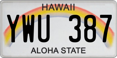HI license plate YWU387