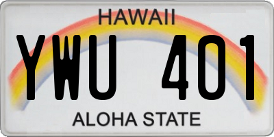 HI license plate YWU401