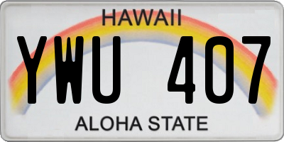 HI license plate YWU407