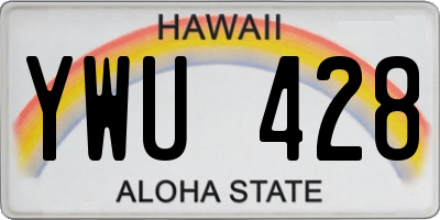 HI license plate YWU428