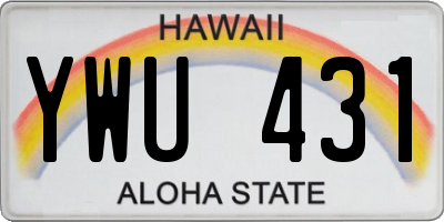 HI license plate YWU431