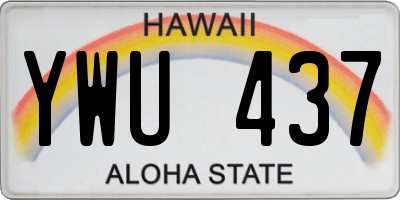 HI license plate YWU437