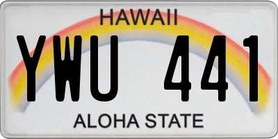 HI license plate YWU441