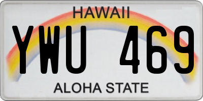HI license plate YWU469