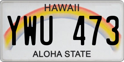 HI license plate YWU473