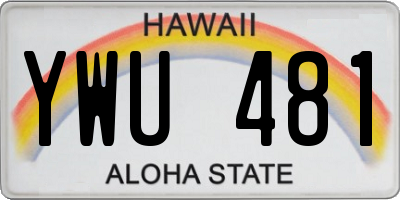 HI license plate YWU481