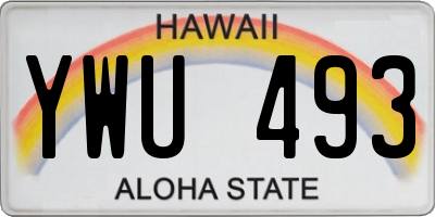 HI license plate YWU493