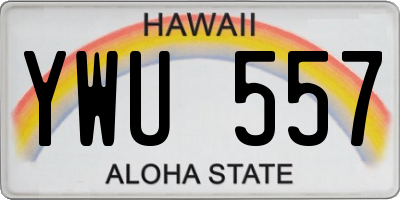 HI license plate YWU557