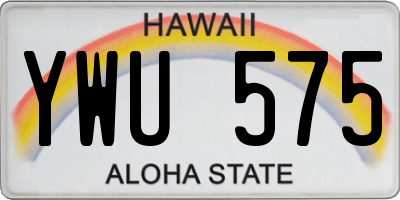 HI license plate YWU575