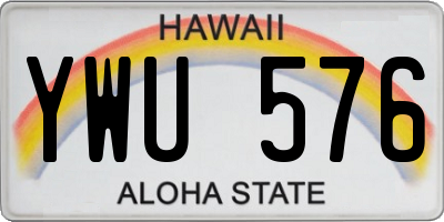 HI license plate YWU576