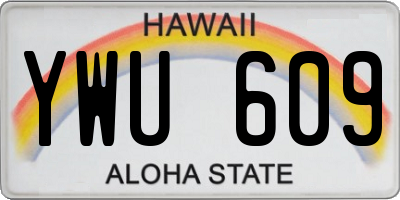 HI license plate YWU609