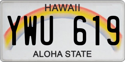HI license plate YWU619