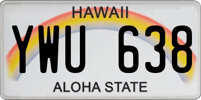 HI license plate YWU638