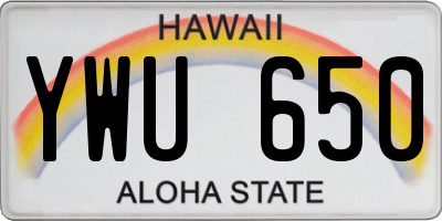 HI license plate YWU650