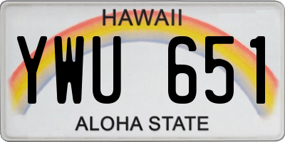 HI license plate YWU651