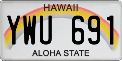HI license plate YWU691